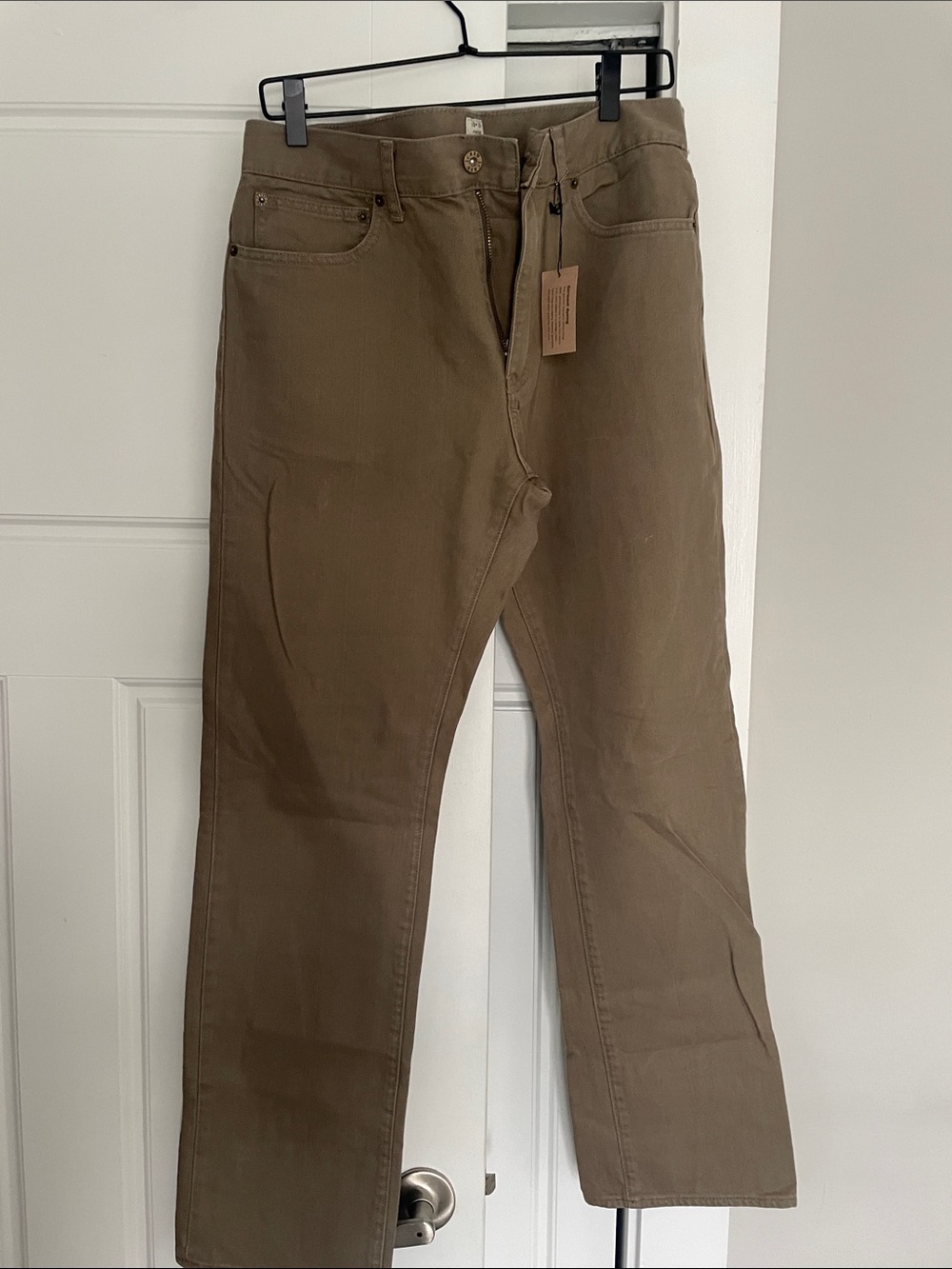 NWT JCREW Men's Vintage Slim Straight Jeans in Brown